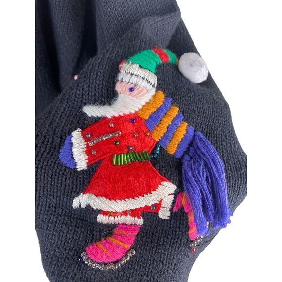 Vtg GLADYS BAGLEY Sweater Cardigan Knit Christmas Santa Women’s Medium - Picture 8 of 8